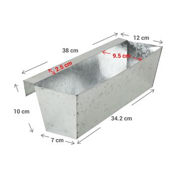 Spetebo 6 Fioriere In Metallo Zincato Per Europallet - Inserti Per Piantare, Adatti Per Balcone E Terrazzo - Dimensioni 38x13x9 Cm, Colore Argento, Resistenti Alle Intemperie - 3