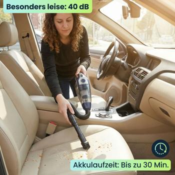Preview: Akku-Handsauger 6800 Pa starker Mini Staubsauger, kabellos 2600 mAh Li-Ion 66W Tischsauger - kompakt & leise für Auto, Büro, Zuhause