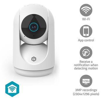 Preview: Sichere WLAN Überwachungskamera Innen Full HD 3MP – Schwenkbar, Neigbar, Auto-Tracking & Sirene – Perfekt als Babyphone, Tierkamera oder Heimschutz