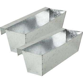 Preview: Set of 2 premium planter boxes for Euro pallets with galvanized metal hanging rail, pallet insert & balcony box for railings up to 2.5 cm wide, silver