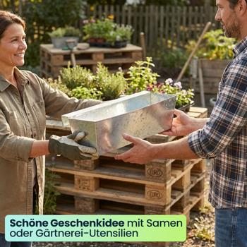 Preview: 2er-Set Premium Pflanzkasten für Europaletten mit Hängeschiene aus verzinktem Metall,  Paletteneinsatz & Balkonkasten für Geländer bis 2,5 cm Breite, Silber