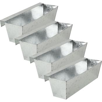 Preview: Set of 4 premium planter boxes for Euro pallets with galvanized metal hanging rail, pallet insert & balcony box for railings up to 2.5 cm wide, silver