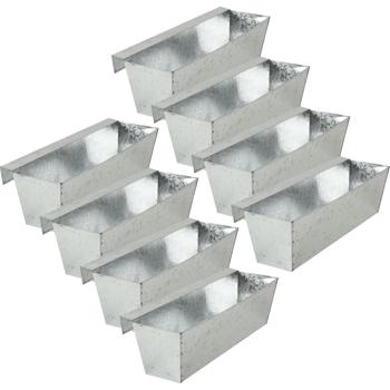 Preview: Set of 8 premium planter boxes for Euro pallets with hanging rail made of galvanized metal, pallet insert & balcony box for railings up to 2.5 cm wide, silver