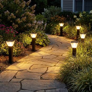 6er-Set Premium Solar Säulen-Wegeleuchte 60cm aus Aluminium in Schwarz, 300lm, IP65 wasserfest, 360° Abstrahlung, 2 Lichtfarben & Leuchtmodi, Gartenlampe