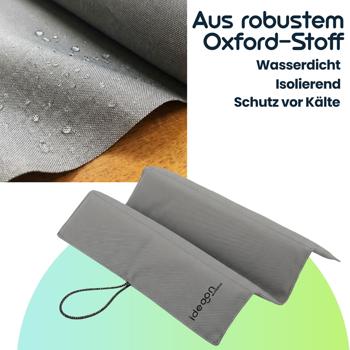 Preview: 2er-Set Faltbares Sitzkissen für Unterwegs - Outdoor Thermokissen Grau aus robustem Oxford-Stoff - Wasserdicht & Isolierend für Wandern, Camping, Stadion & Kita