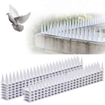 Preview: 12er Set Taubenspikes Weiss 5,4m - Effektive Vogelabwehr aus Polycarbonat - 3-reihige Abwehrspikes gegen Tauben, Möwen, Marder, Katzen & Eichhörnchen