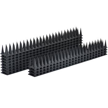 Preview: Set of 12 pigeon spikes black 5.4 m – effective bird control made of polycarbonate – 3-row defense spikes against pigeons, seagulls, martens, cats & squirrels