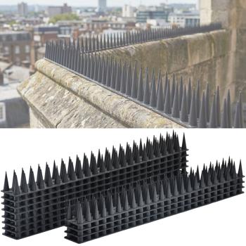 12er Set Taubenspikes Schwarz 5,4m - Effektive Vogelabwehr aus Polycarbonat - 3-reihige Abwehrspikes gegen Tauben, Möwen, Marder, Katzen & Eichhörnchen
