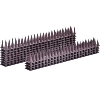 Preview: Set of 12 brown pigeon spikes 5.4 m – effective polycarbonate bird control – 3-row deterrent spikes against pigeons, seagulls, martens, cats & squirrels