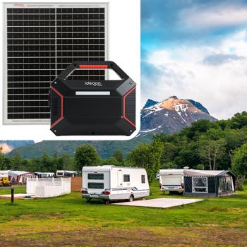 Powerstation 155Wh 42000mAh Solar-Generator Set inkl. 20W Solarpanel, 230V AC Steckdose, USB-C QC 3.0, DC Output & LED für Camping