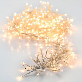 Preview: Weihnachts Clusterlichterkette 576 LED Warmweiss – IP44 Aussen & Innen, 4,2m funkelnde Büschellichterkette für gemütliche Atmosphäre