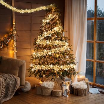 Preview: Weihnachts Clusterlichterkette 576 LED Warmweiss – IP44 Aussen & Innen, 4,2m funkelnde Büschellichterkette für gemütliche Atmosphäre