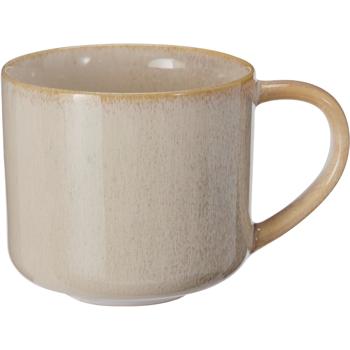 Preview: Elegant 4-piece stoneware mug set 332 ml - High-quality ceramic tableware in sand color - Perfect for coffee, cocoa, teas, and more