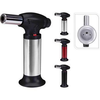 Preview: Chalumeau professionnel pour crème brûlée : puissant chalumeau à flamme jet pour caraméliser la crème brûlée, flamber et allumer. - Avec socle stable