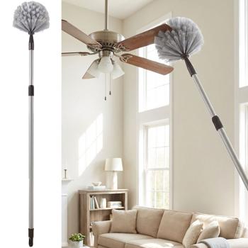 Extendable duster: grey 159 cm telescopic dust catcher – ideal for ceilings, cobwebs & tall furniture – efficient, lightweight & robust