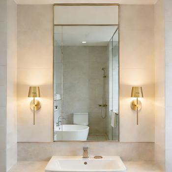 Preview: Elegante applique LED senza fili con telecomando: lampada da parete a batteria dimmerabile in oro, ricaricabile via USB con timer e sensore touch