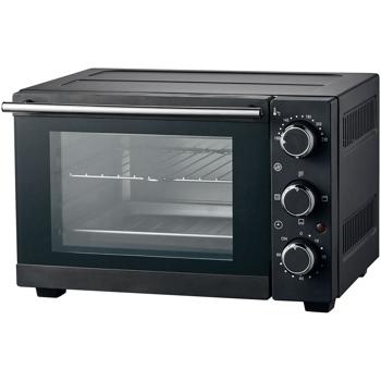 Preview: Mini Oven 15 liters – 1200W: Compact countertop oven with 230°C and 60-minute timer, including baking tray and rack