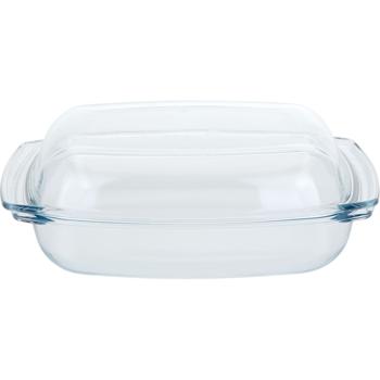 Grande pirofila in vetro con coperchio - capacità 4,1 litri - rostiera resistente al calore in vetro borosilicato - adatta al forno e lavabile in lavastoviglie