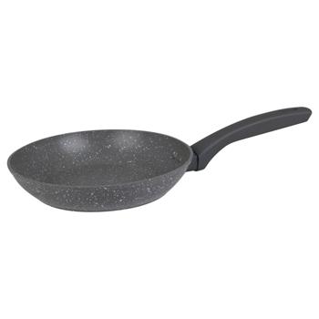 Preview: Grey-marble 3-piece frying pan set (20, 24, 28 cm) with non-stick coating. For induction and all hob types – easy cooking without sticking