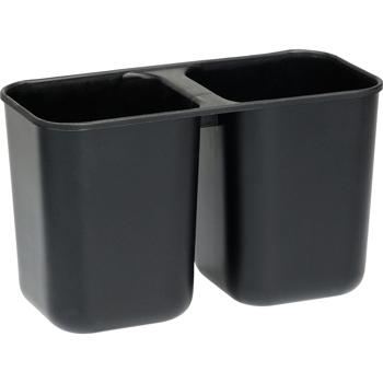 Preview: Moderno scolapiatti in metallo con vassoio raccogligocce – rastrelliera per piatti, bicchieri e posate – robusto con manici in legno