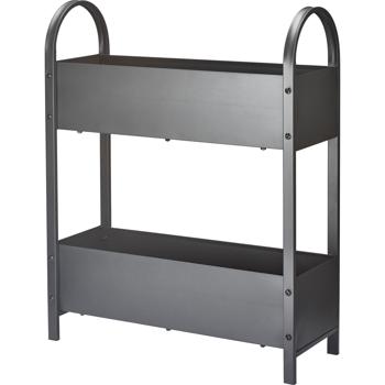 Preview: Pflanzgefäss Metall 60x22,5x75cm, Anthrazit - moderner Blumenständer für den Aussenbereich & Wohnzimmer, stabil, edel & robust