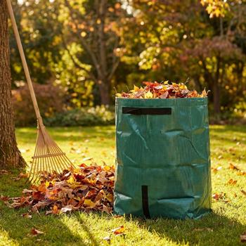 Preview: Extra‑strong garden waste bag 178L – ideal for collecting clippings, leaves and weeds – leaf collector with metal ring for excellent stability