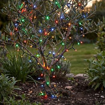 Preview: Guirlande lumineuse LED solaire, 768 LED, 5,6 m, 13 fonctions, télécommande et minuteur – rechargeable par USB, lumière colorée pour jardin, balcon et terrasse