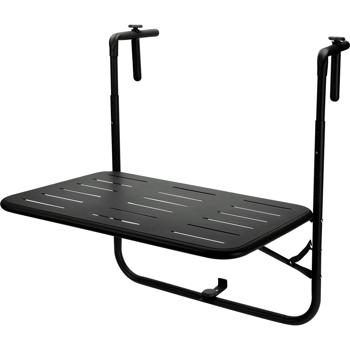 Preview: Space‑saving hanging balcony table (black, 60 x 40 cm): ideal for small balconies & terraces, robust metal table, easy to mount & stylish for your outdoor oasis