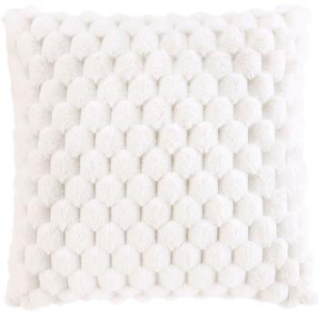 Preview: Luxuriöses Sofakissen 45x45 cm - Traumhaft weiches Kuschelkissen in Weiss, Bezug abnehmbar - Weich, warm & pflegeleicht