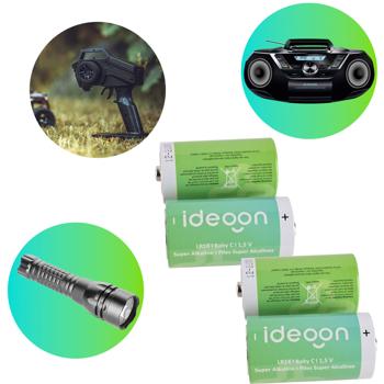 Set of 4 premium C type Baby batteries - LR14 alkaline 1.5V - Long-lasting power source for household, toys and flashlights