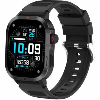 2.04" Amoled Smartwatch Schwarz: Blutdruck, Herzfrequenzmesser & Blutsauerstoffsensor  – Fitness Tracker mit Freisprechfunktion, 7 Tage Akku, Da Fit 