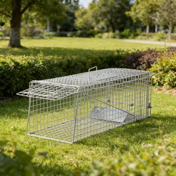 Preview: Profi Marder Lebendfalle - Wiederverwendbare Gitterfalle mit Trittplatte, Tragegriff und Beissschutz - für Marder und kleine Nagetiere