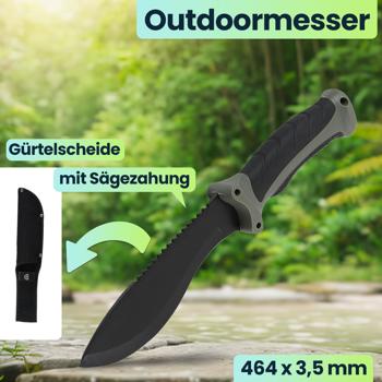 Preview: Survival Set - Beil, Messer & Machete mit 3 Gürtelscheiden, Wetzstein & Profi-Feuerstahl inklusive Flaschenöffner und Messskala für Outdoor