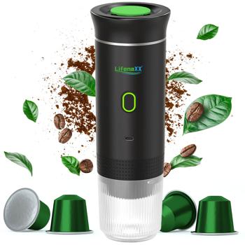 Perfect, portable espresso everywhere: Espresso To Go battery-powered coffee machine for camping, travel & office – For capsules and ground coffee – Luxurious indulgence