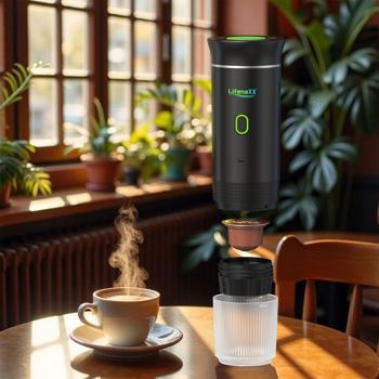 Preview: Espresso perfetto e portatile ovunque: macchina da caffè a batteria Espresso To Go per campeggio, viaggio e ufficio – Per capsule e caffè macinato – Piacere di lusso