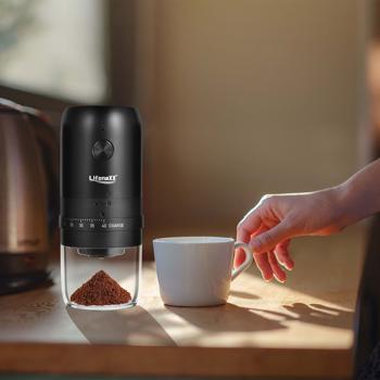 Preview: Mobile Elektrische Kaffeemühle – Konisches Keramik Mahlwerk, präzise einstellbar für den perfekten Espresso - Kabellos, USB-C Akku-Betrieb