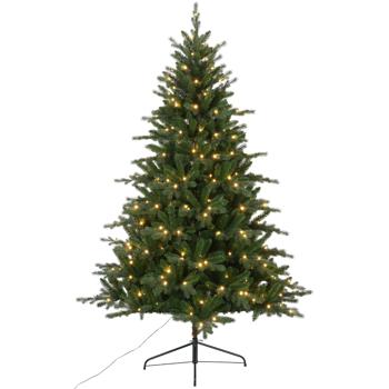 Albero di Natale LED premium, albero artificiale 210 cm voluminoso e densamente illuminato - albero con 290 luci, pieghevole, decorazione festiva per interni
