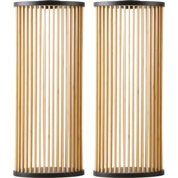Preview: Set of 2 stylish 60 cm bamboo solar lanterns – warm white LED garden light, the perfect weather‑resistant outdoor decoration for your terrace & garden