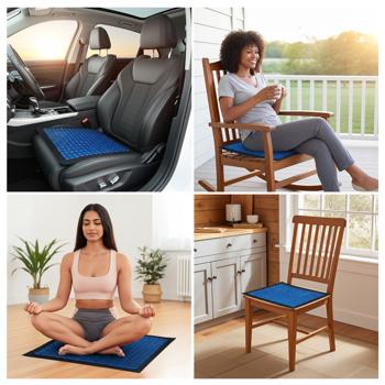 Preview: Set di 2 cuscini comfort in gel per seduta, ergonomici – cuscino a nido d’ape rinfrescante per una postura migliore e sollievo dalla pressione – ideale per ufficio, auto, sedia a rotelle