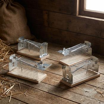 4er-Set Maus-Käfigfalle - Wiederverwendbare Lebendfalle für innen und aussen - Effektive Mausefalle mit sicherem Schliessmechanismus