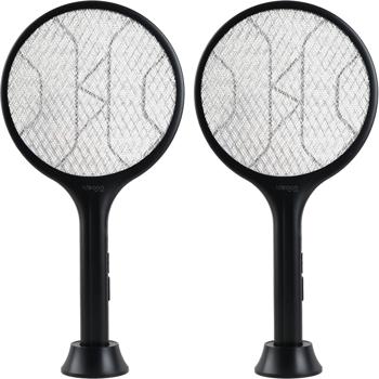 Preview: Set of 2 electric fly swatters with battery & UV light – mosquito catcher for optional stationary operation, with protective grid & USB-C port