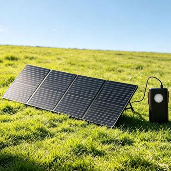 Preview: Panneau solaire pliable 60W monocristallin – chargeur solaire portable IP65 avec fiche compatible MC4, adaptateur DC, œillets et mousquetons pour le camping