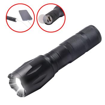 Preview: set di 2 torce ricaricabili Cree LED da 260 lm con power bank da 1200mAh, 10 watt, fascio di luce con zoom, modalità luce lampeggiante per le emergenze