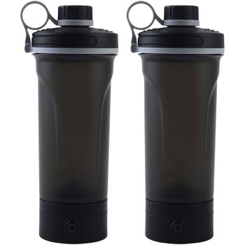 Preview: Lot de 2 shakers à batterie haute performance pour shakes protéinés et smoothies - Portable, électrique, rechargeable USB-C, mélange sans grumeaux - Idéal pour le sport et le fitness 