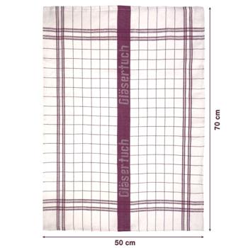 Preview: Langlebige 10er Halb-Leinen-Geschirrtücher: 55% Leinen-45% Baumwolle, Burgund, 70x50cm, 95°C waschbar, ÖKO-TEX – saugstark, streifen- & flusenfrei