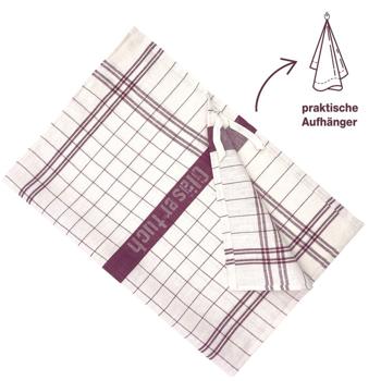 Preview: Langlebige 10er Halb-Leinen-Geschirrtücher: 55% Leinen-45% Baumwolle, Burgund, 70x50cm, 95°C waschbar, ÖKO-TEX – saugstark, streifen- & flusenfrei