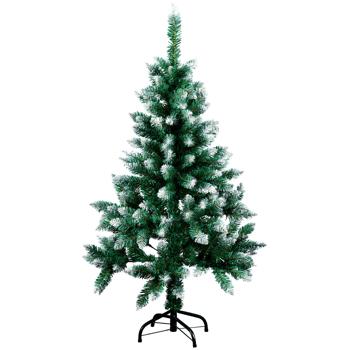 Preview: Wunderschöner Weihnachtsbaum mit Schneezweigen 120cm, 200 Zweige - Naturgetreuer Kunst-Tannenbaum für festliche Momente - Perfekte Winter-Deko
