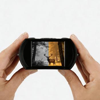 Preview: Caméra de vision nocturne 4K binoculaire professionnelle : caméra numérique IR 500 m pour la chasse, le camping et la sécurité. Photo 4K, zoom 8x, batterie USB‑C et étui inclus