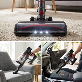 Preview: Aspirateur cyclonique 27 kPa, 430 W – aspirateur à main sans fil avec filtre HEPA, éclairage LED, tube télescopique, 4 puissances d’aspiration, réservoir à poussière de 0,7 L