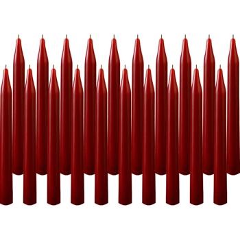 Spitzkerzen 20er Set Bordeaux – Stilvolle Tafelkerzen – Hohe Qualität, lange Brenndauer für festliche Anlässe, Adventskranz & Deko